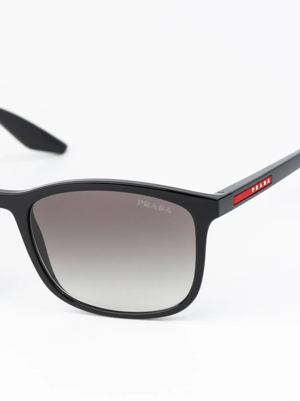 Prada Linea Rossa Men Sunglasses Black Grey Square PSA08S 1AB0A7 NEW AUTHENTIC